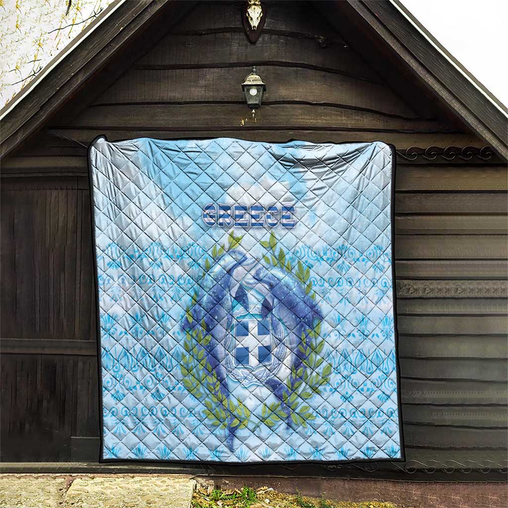 Greece Quilt Dolphins And Symbol - Wonder Print Shop