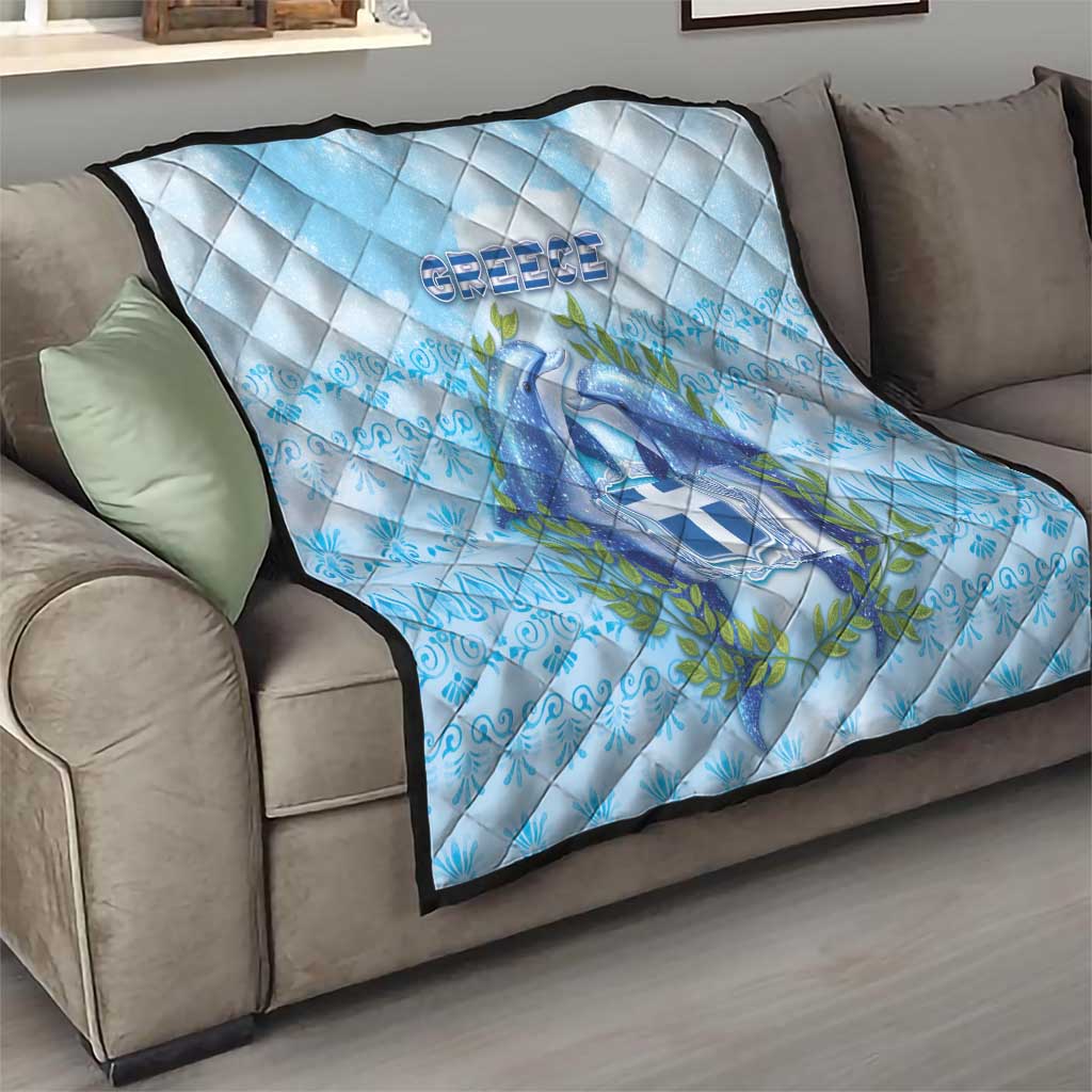 Greece Quilt Dolphins And Symbol - Wonder Print Shop
