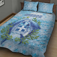 Greece Quilt Bed Set Dolphins And Symbol - Wonder Print Shop
