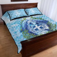 Greece Quilt Bed Set Dolphins And Symbol - Wonder Print Shop