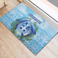Greece Rubber Doormat Dolphins And Symbol - Wonder Print Shop
