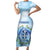 Personalized Greece Short Sleeve Bodycon Dress Dolphins And Symbol - Wonder Print Shop