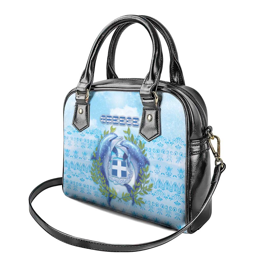 Greece Shoulder Handbag Dolphins And Symbol - Wonder Print Shop