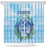 Greece Shower Curtain Dolphins And Symbol - Wonder Print Shop