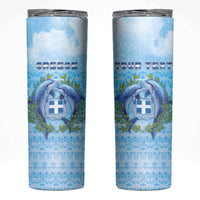 Personalized Greece Skinny Tumbler Dolphins And Symbol - Wonder Print Shop