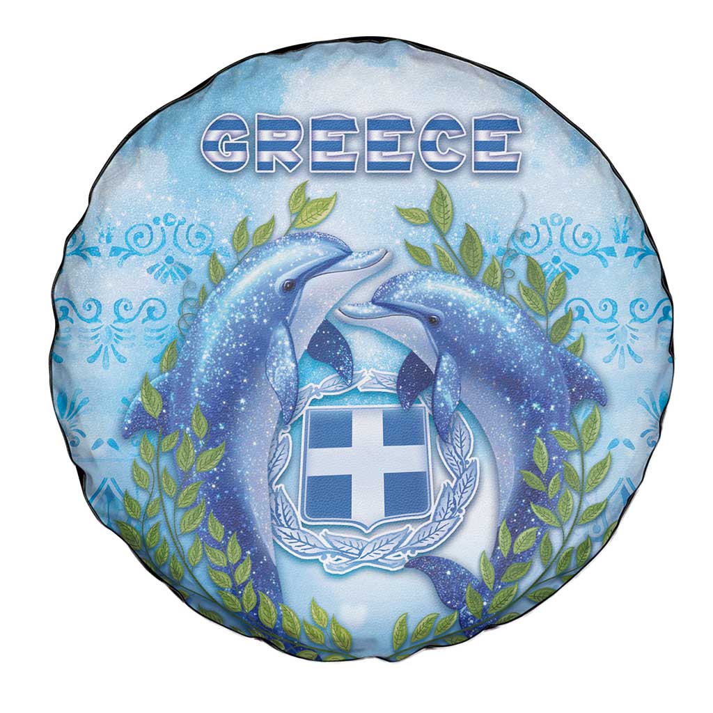 Greece Spare Tire Cover Dolphins And Symbol - Wonder Print Shop