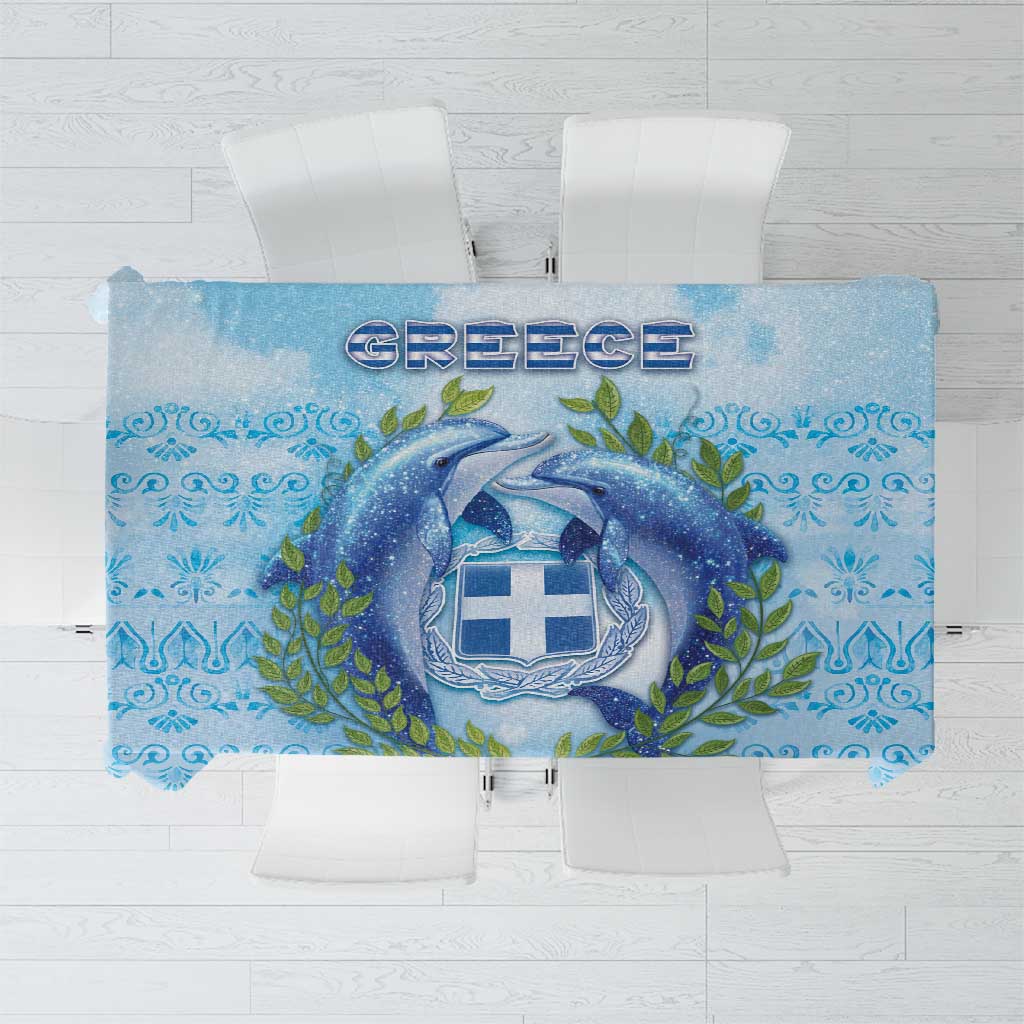 Greece Tablecloth Dolphins And Symbol - Wonder Print Shop