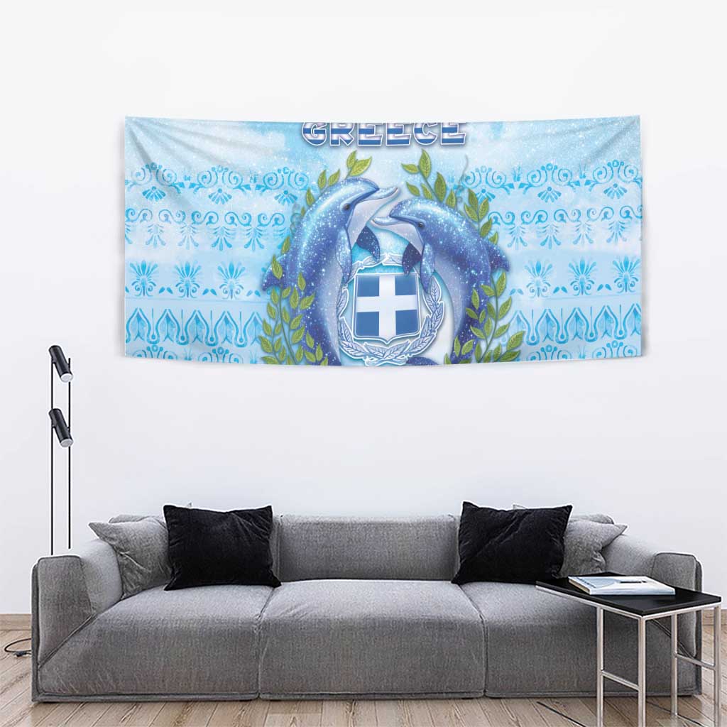 Greece Tapestry Dolphins And Symbol - Wonder Print Shop