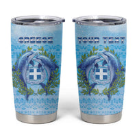 Personalized Greece Tumbler Cup Dolphins And Symbol - Wonder Print Shop