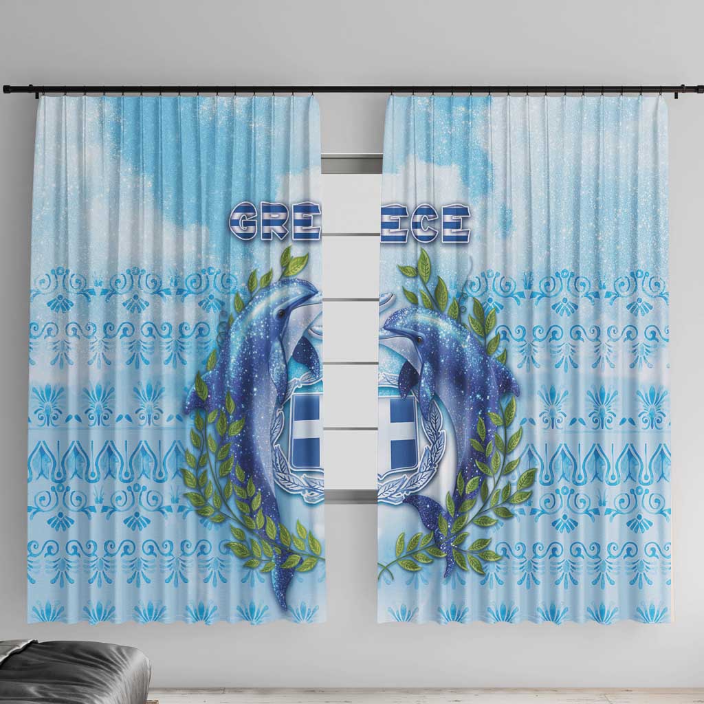 Greece Window Curtain Dolphins And Symbol - Wonder Print Shop