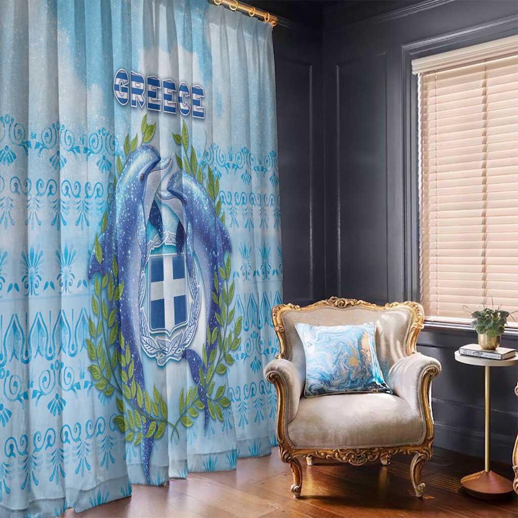 Greece Window Curtain Dolphins And Symbol - Wonder Print Shop