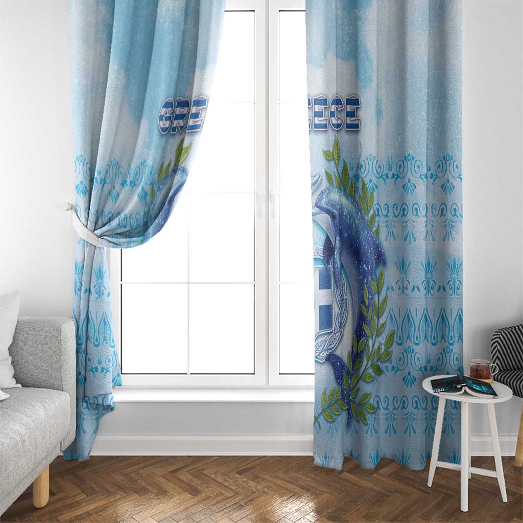 Greece Window Curtain Dolphins And Symbol - Wonder Print Shop
