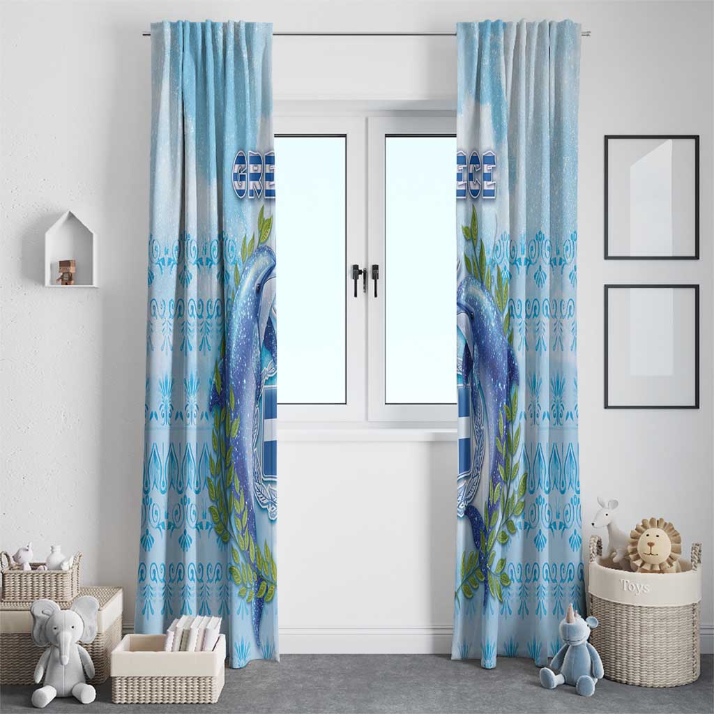 Greece Window Curtain Dolphins And Symbol - Wonder Print Shop