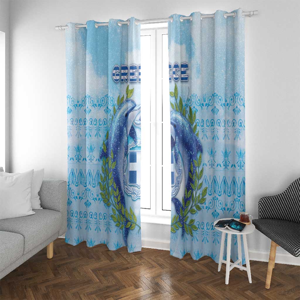 Greece Window Curtain Dolphins And Symbol - Wonder Print Shop