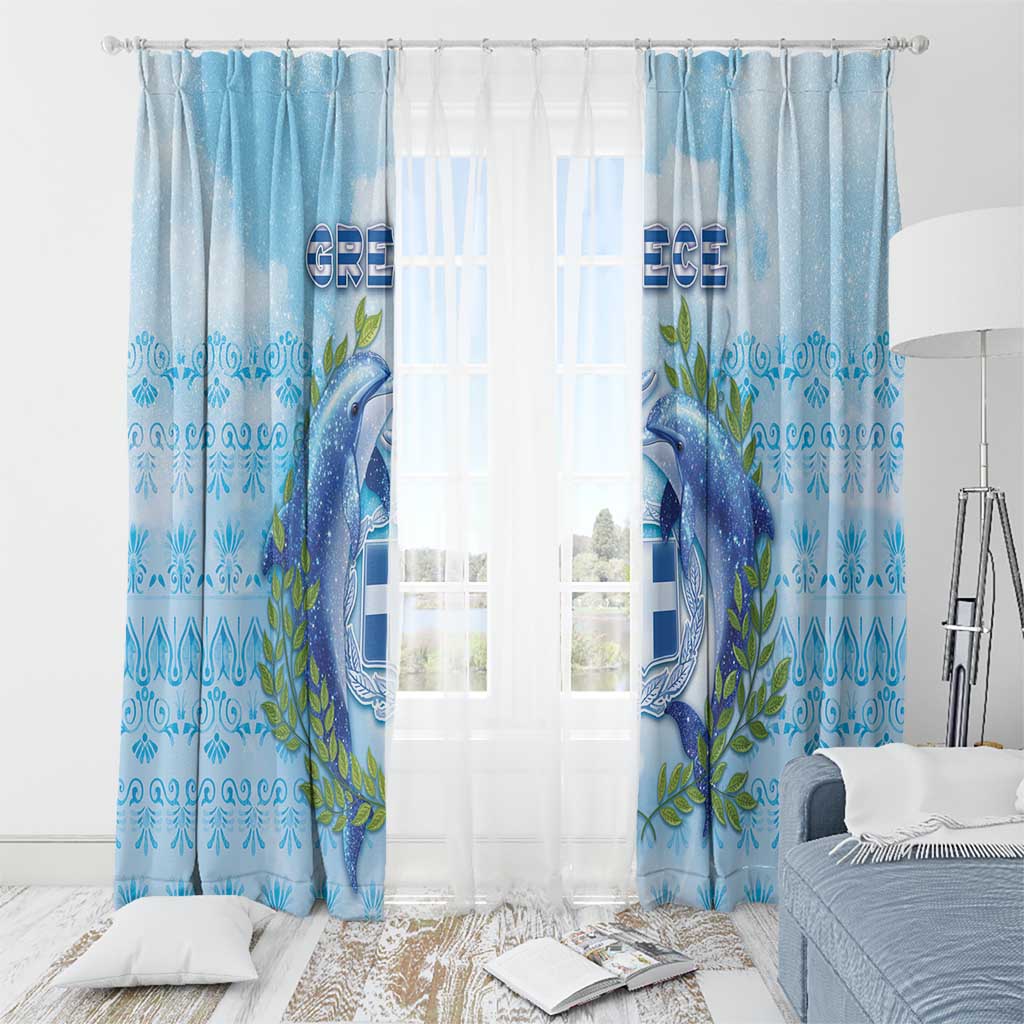 Greece Window Curtain Dolphins And Symbol - Wonder Print Shop