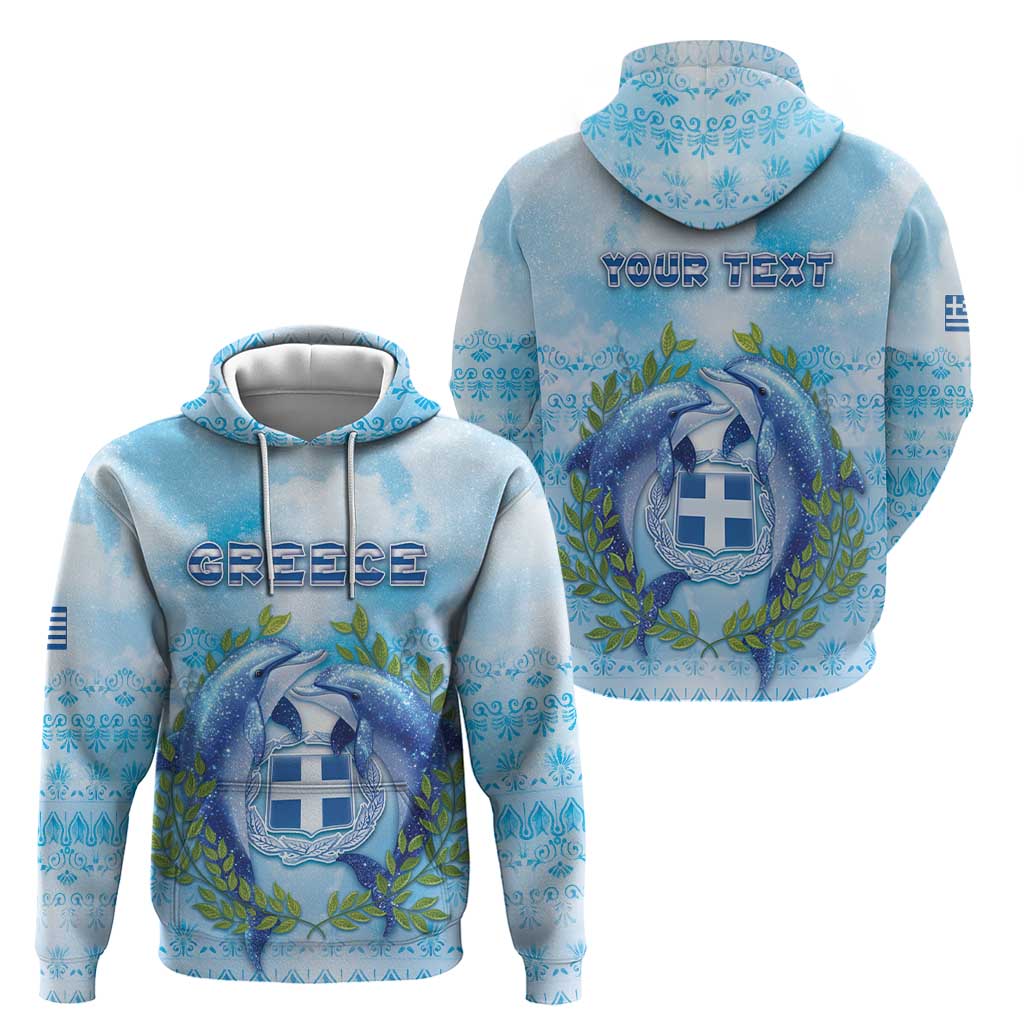Personalized Greece Zip Hoodie Dolphins And Symbol - Wonder Print Shop