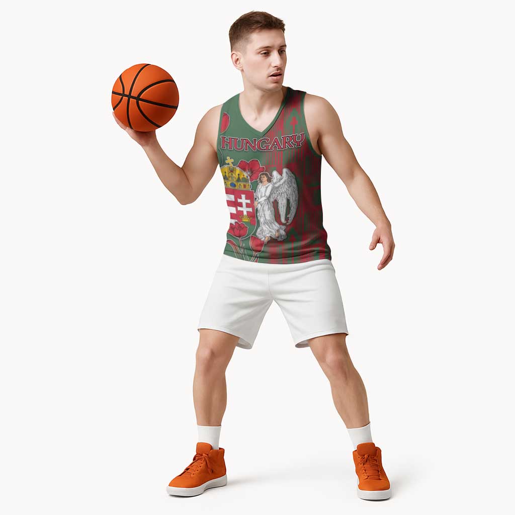 Personalized Hungary Basketball Jersey Coat Of Arms 1896 - Wonder Print Shop