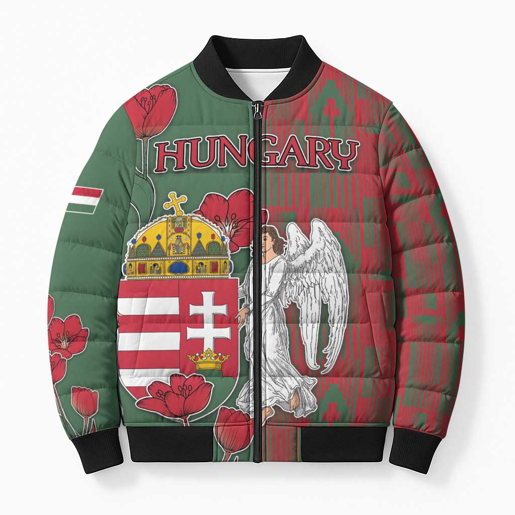Personalized Hungary Bomber Puffer Jacket Coat Of Arms 1896 - Wonder Print Shop