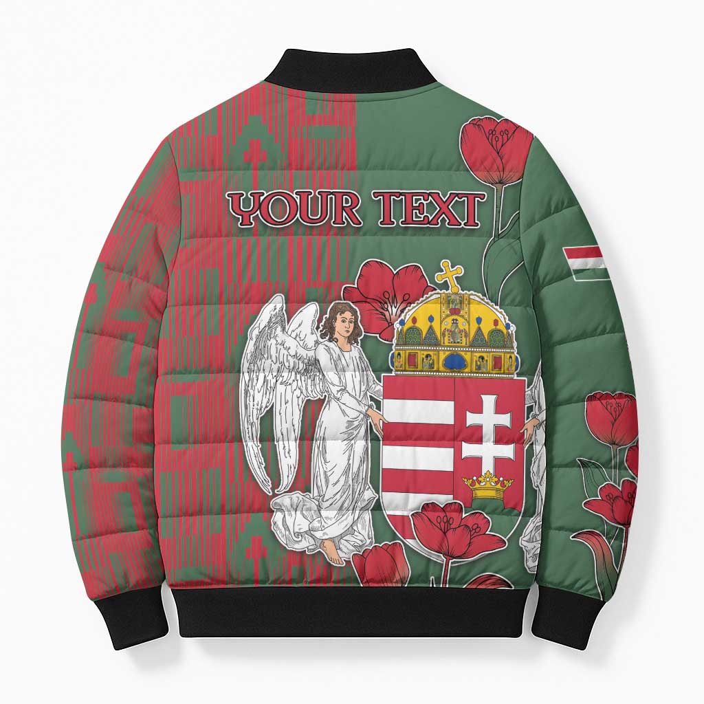 Personalized Hungary Bomber Puffer Jacket Coat Of Arms 1896 - Wonder Print Shop