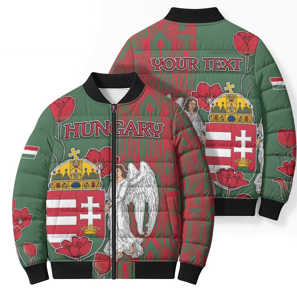 Personalized Hungary Bomber Puffer Jacket Coat Of Arms 1896 - Wonder Print Shop