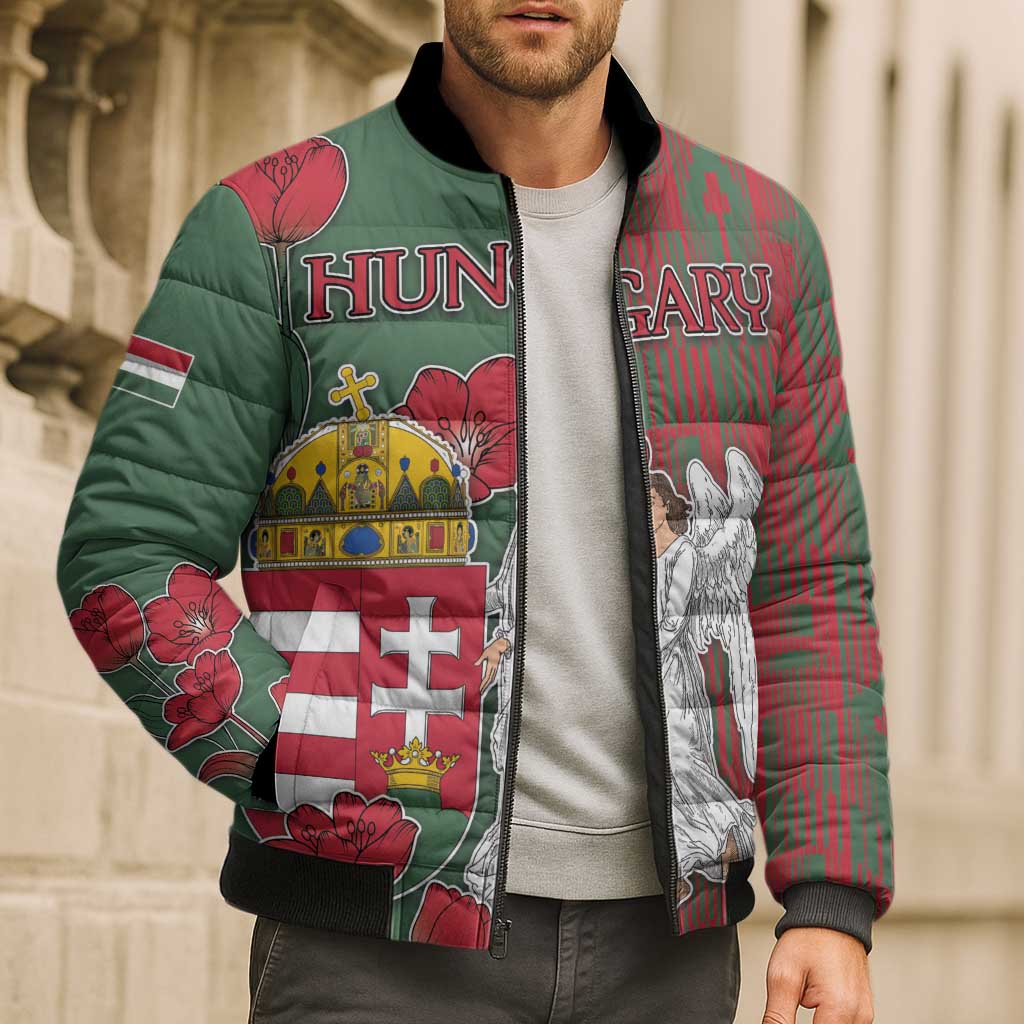 Personalized Hungary Bomber Puffer Jacket Coat Of Arms 1896 - Wonder Print Shop