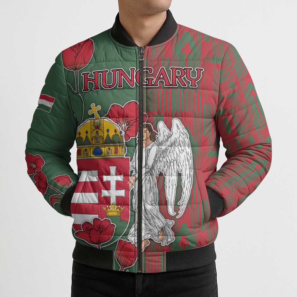 Personalized Hungary Bomber Puffer Jacket Coat Of Arms 1896 - Wonder Print Shop