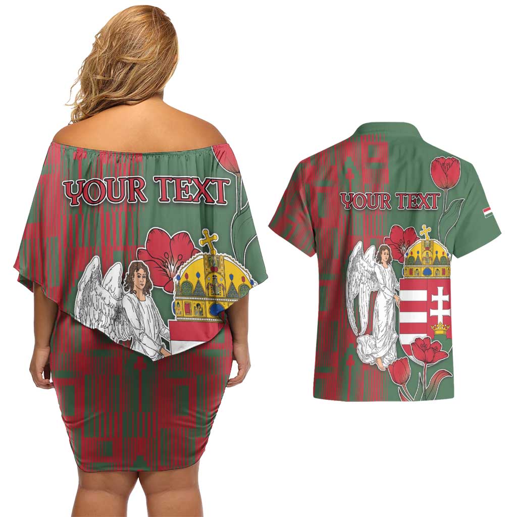 Personalized Hungary Couples Matching Off Shoulder Short Dress and Hawaiian Shirt Coat Of Arms 1896 - Wonder Print Shop