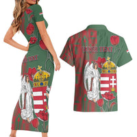 Personalized Hungary Couples Matching Short Sleeve Bodycon Dress and Hawaiian Shirt Coat Of Arms 1896 - Wonder Print Shop