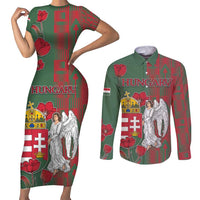 Personalized Hungary Couples Matching Short Sleeve Bodycon Dress and Long Sleeve Button Shirt Coat Of Arms 1896 - Wonder Print Shop