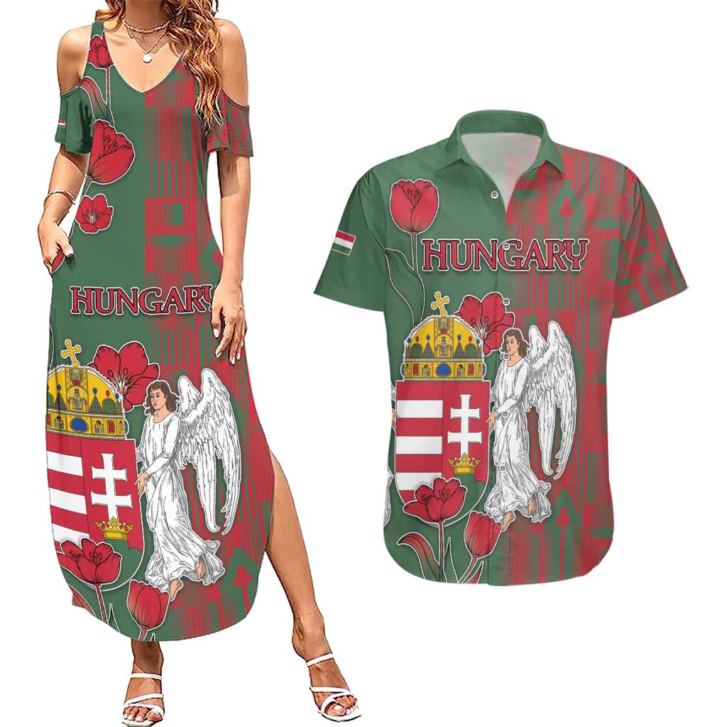 Personalized Hungary Couples Matching Summer Maxi Dress and Hawaiian Shirt Coat Of Arms 1896 - Wonder Print Shop