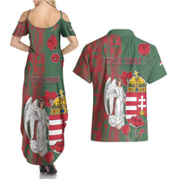 Personalized Hungary Couples Matching Summer Maxi Dress and Hawaiian Shirt Coat Of Arms 1896 - Wonder Print Shop