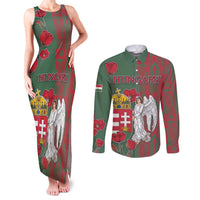 Personalized Hungary Couples Matching Tank Maxi Dress and Long Sleeve Button Shirt Coat Of Arms 1896 - Wonder Print Shop