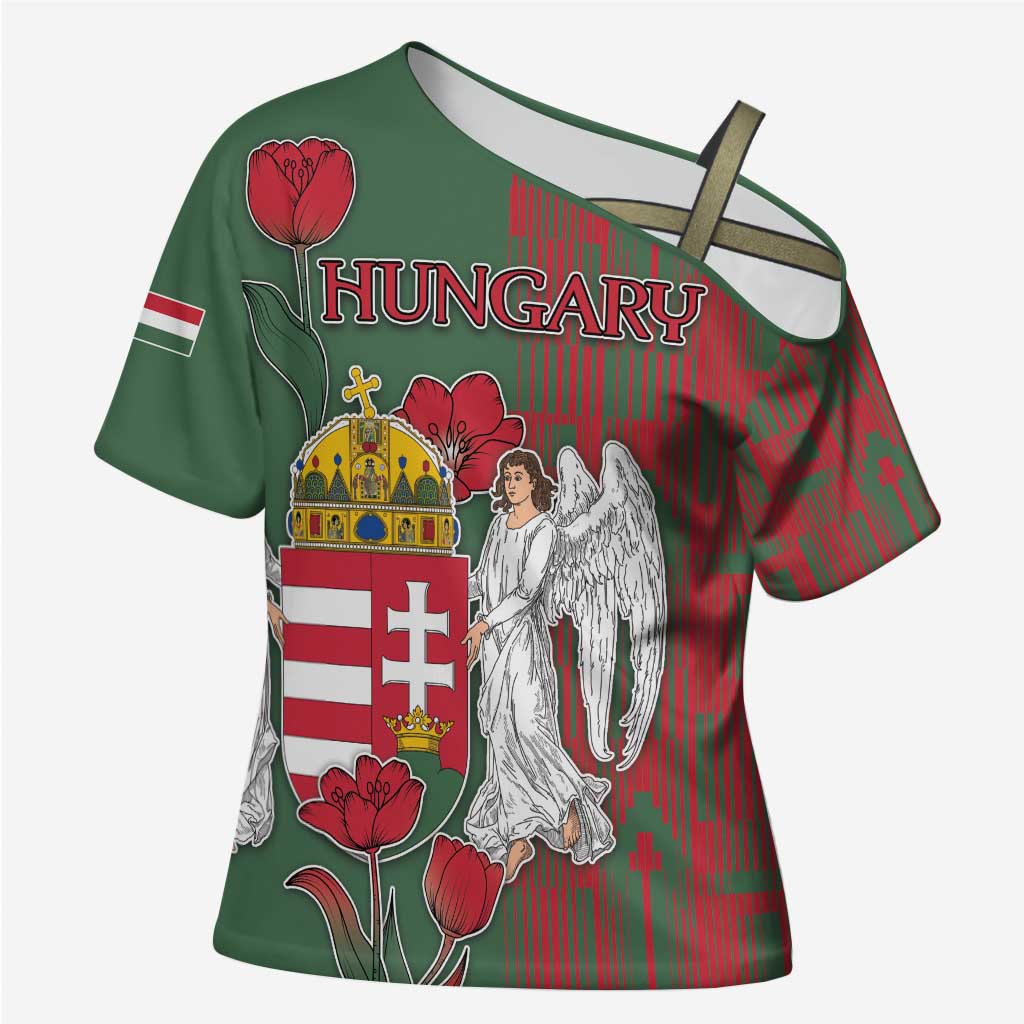 Personalized Hungary Cross Shoulder Shirt Coat Of Arms 1896 - Wonder Print Shop