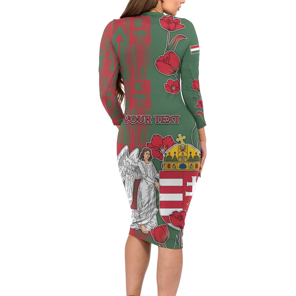 Personalized Hungary Family Matching Long Sleeve Bodycon Dress and Hawaiian Shirt Coat Of Arms 1896 - Wonder Print Shop