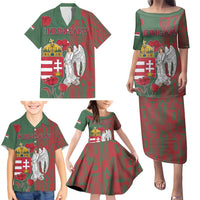 Personalized Hungary Family Matching Puletasi and Hawaiian Shirt Coat Of Arms 1896 - Wonder Print Shop