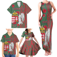 Personalized Hungary Family Matching Tank Maxi Dress and Hawaiian Shirt Coat Of Arms 1896 - Wonder Print Shop