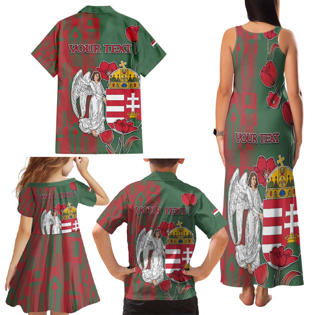Personalized Hungary Family Matching Tank Maxi Dress and Hawaiian Shirt Coat Of Arms 1896 - Wonder Print Shop