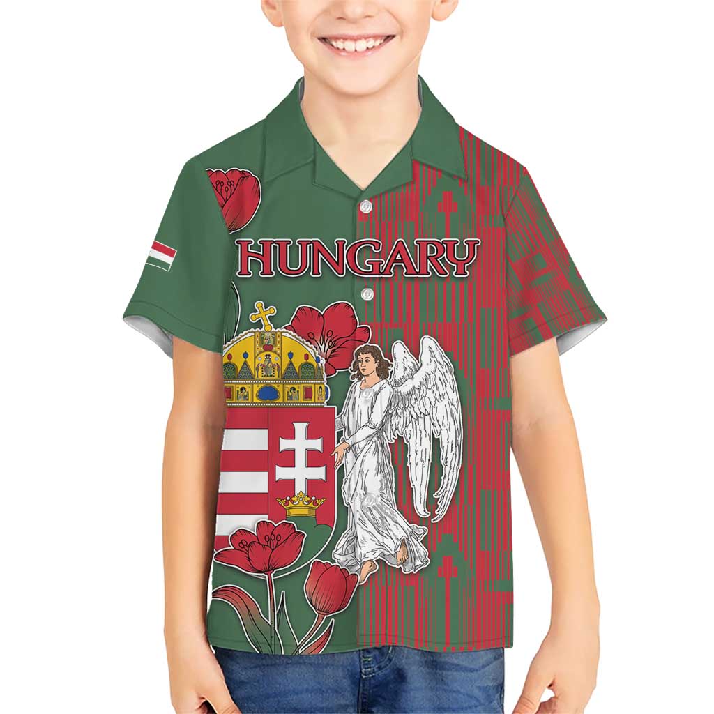 Personalized Hungary Kid Hawaiian Shirt Coat Of Arms 1896 - Wonder Print Shop