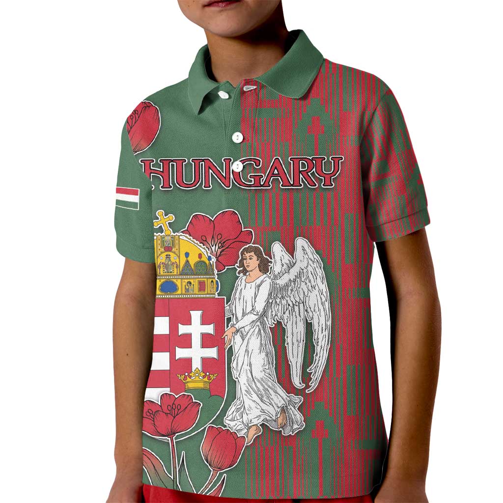 Personalized Hungary Kid Polo Shirt Coat Of Arms 1896 - Wonder Print Shop
