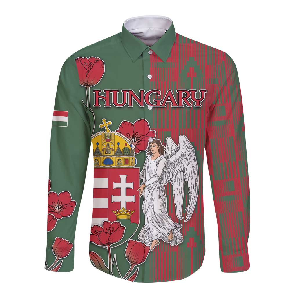 Personalized Hungary Long Sleeve Button Shirt Coat Of Arms 1896 - Wonder Print Shop