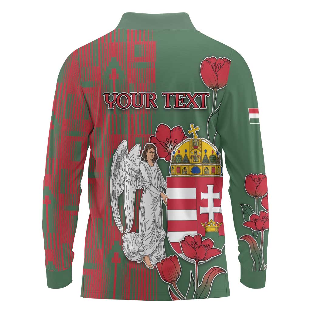 Personalized Hungary Long Sleeve Polo Shirt Coat Of Arms 1896 - Wonder Print Shop