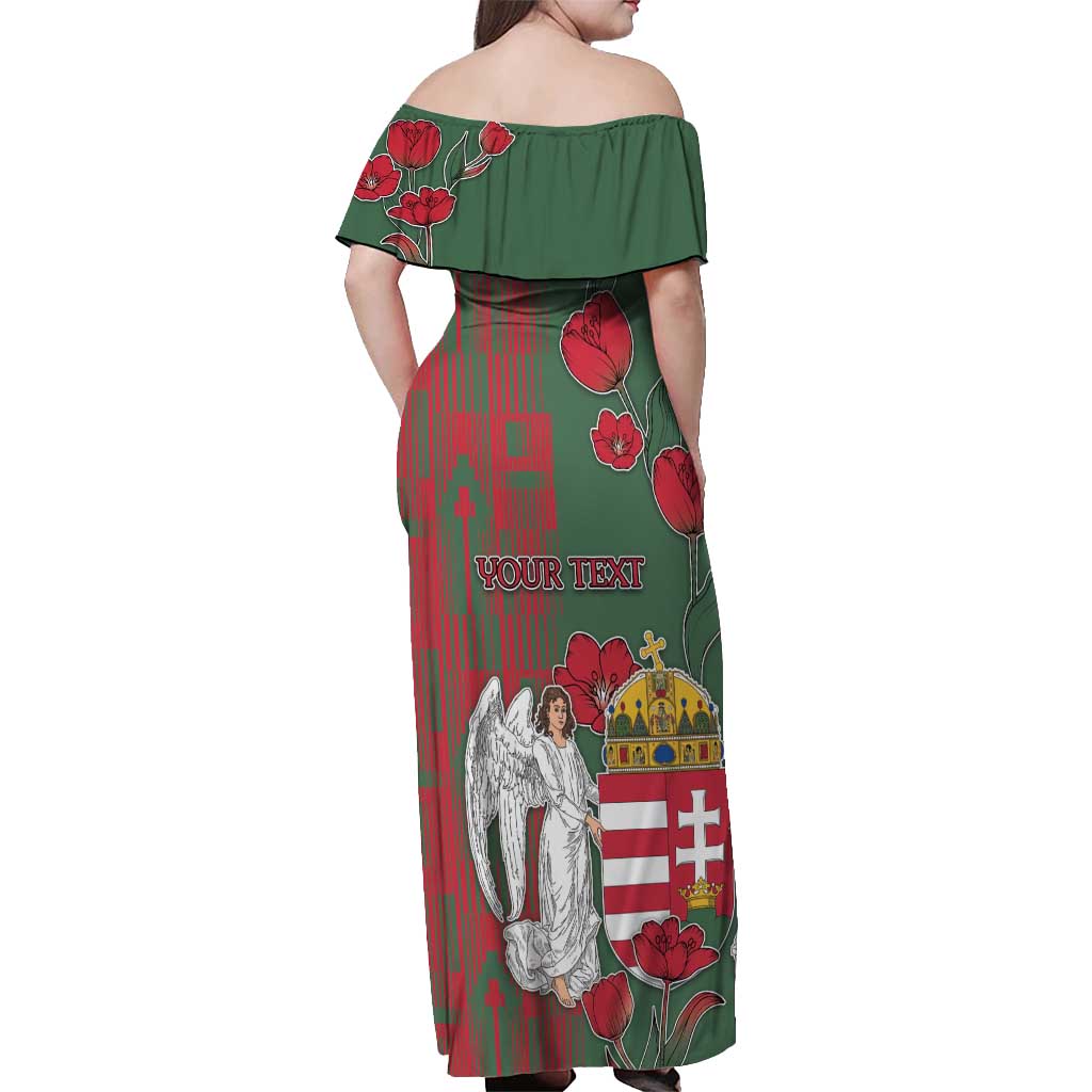 Personalized Hungary Off Shoulder Maxi Dress Coat Of Arms 1896 - Wonder Print Shop