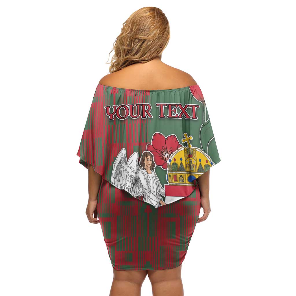 Personalized Hungary Off Shoulder Short Dress Coat Of Arms 1896 - Wonder Print Shop