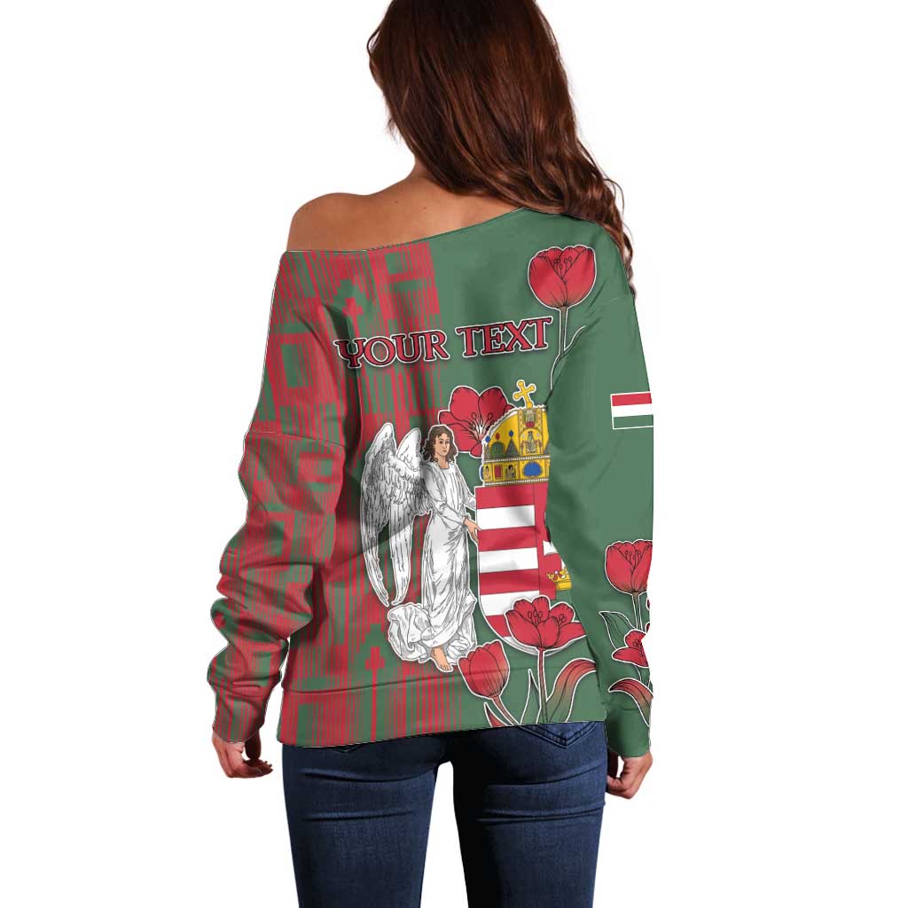 Personalized Hungary Off Shoulder Sweater Coat Of Arms 1896 - Wonder Print Shop
