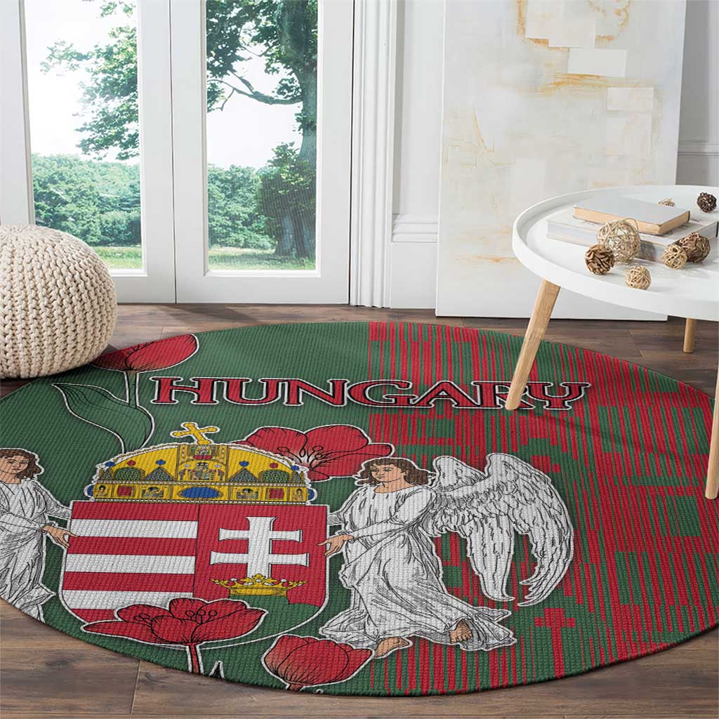 Hungary Round Carpet Coat Of Arms 1896 - Wonder Print Shop