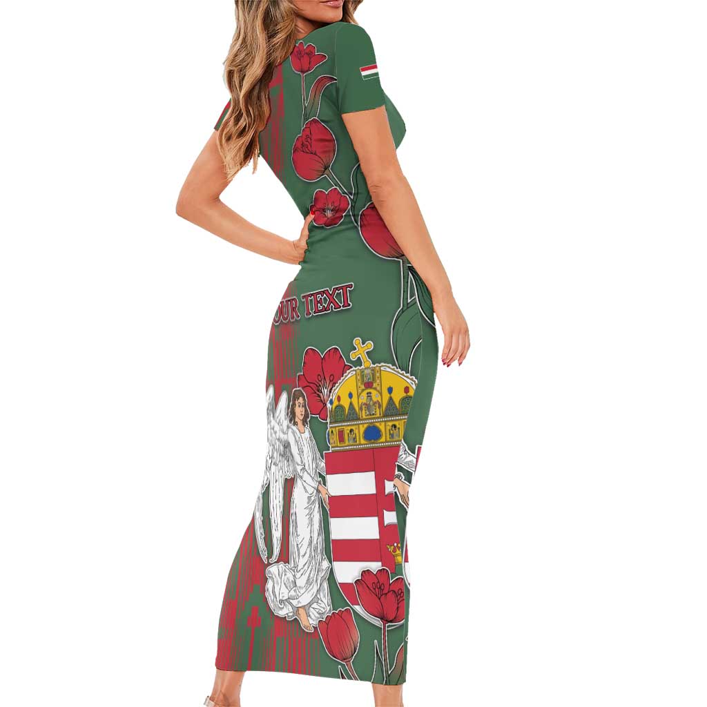 Personalized Hungary Short Sleeve Bodycon Dress Coat Of Arms 1896 - Wonder Print Shop