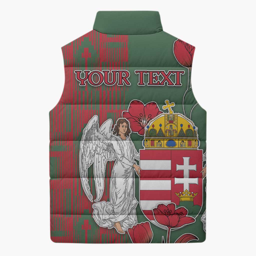 Personalized Hungary Sleeveless Puffer Jacket Coat Of Arms 1896 - Wonder Print Shop