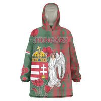 Personalized Hungary Wearable Blanket Hoodie Coat Of Arms 1896 - Wonder Print Shop