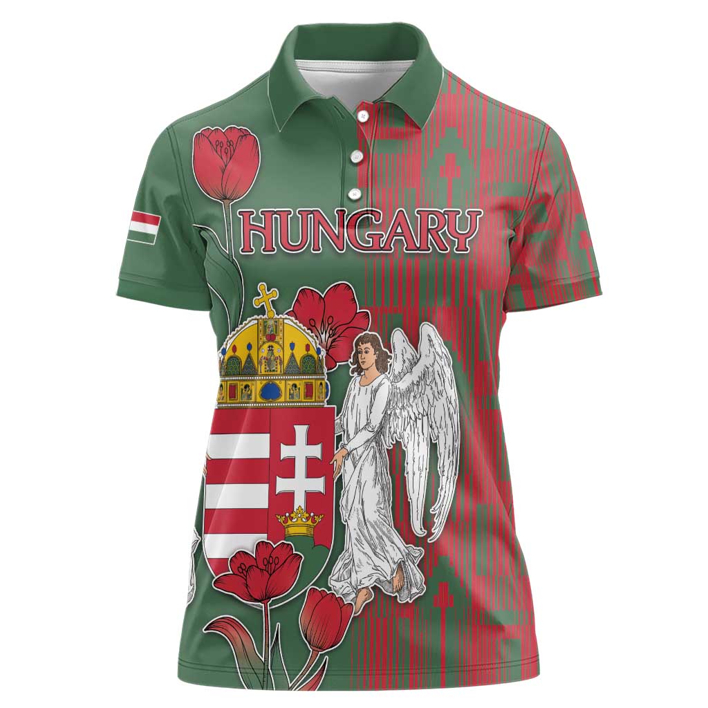 Personalized Hungary Women Polo Shirt Coat Of Arms 1896 - Wonder Print Shop