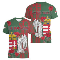 Personalized Hungary Women V-Neck T-Shirt Coat Of Arms 1896 - Wonder Print Shop